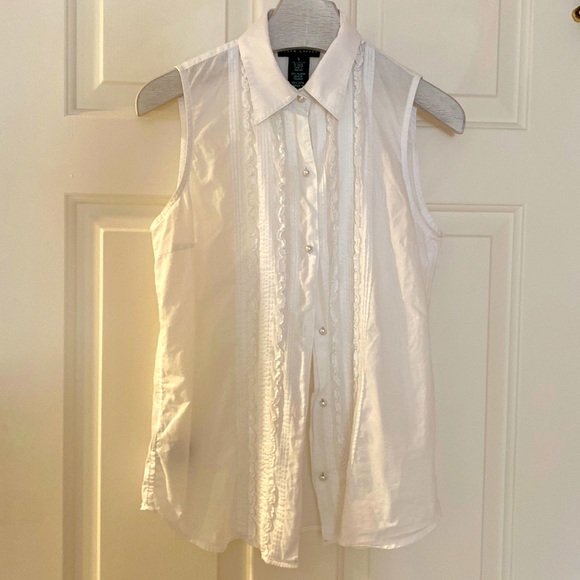 Ralph Lauren white ruffle blouse - Picture 1 of 3